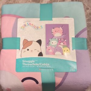 Squishmallows Pastel Pink, Mint & Lavender Snuggle Throw